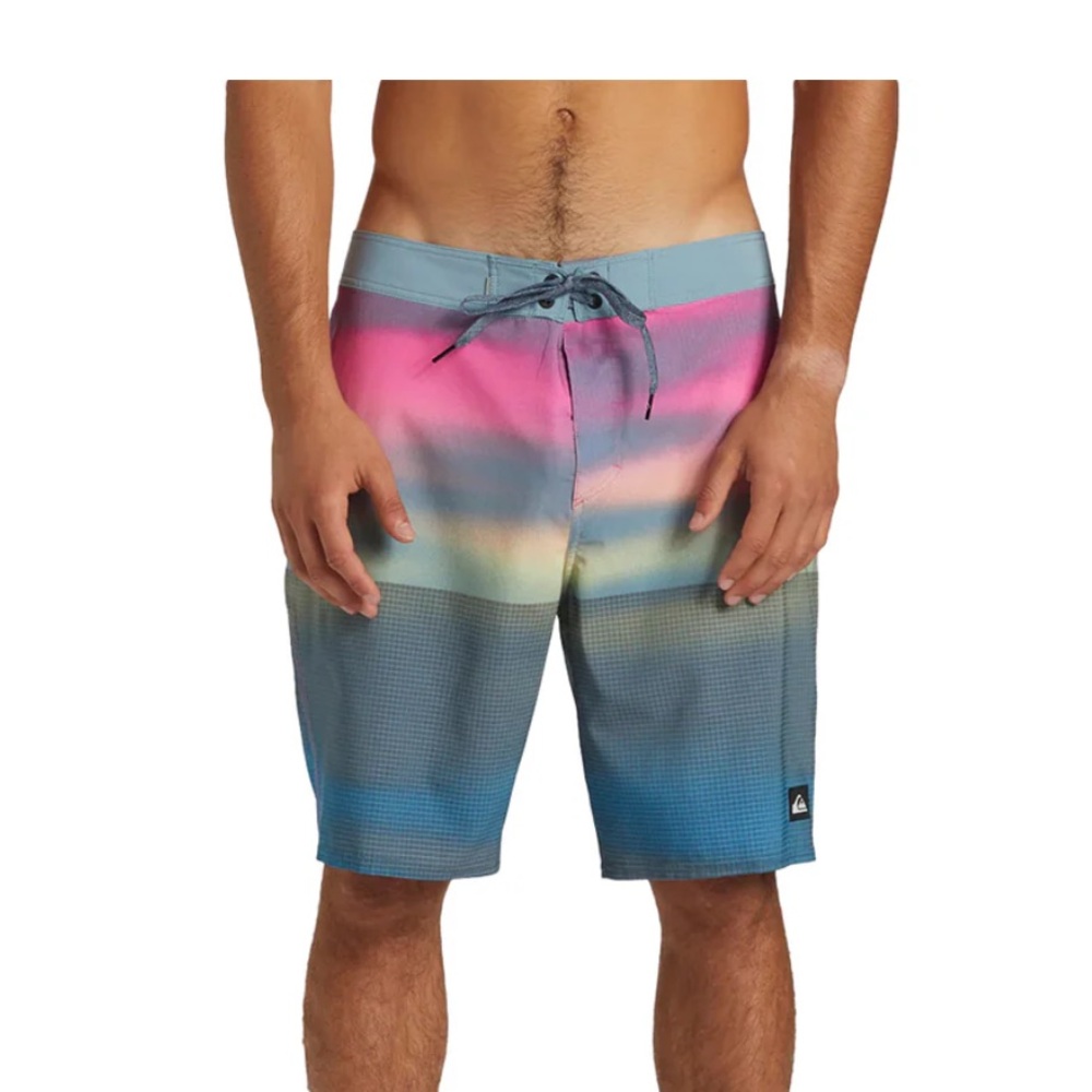 Quiksilver Men's Pink and Blue Gradient Board Shorts, Size XL